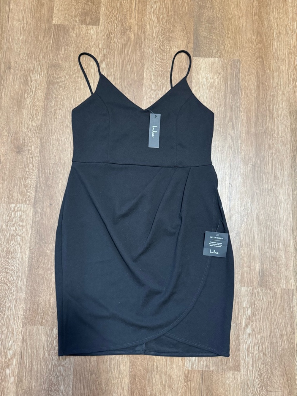 Lulus Black V-Neck Bodycon Mini Dress Size XL